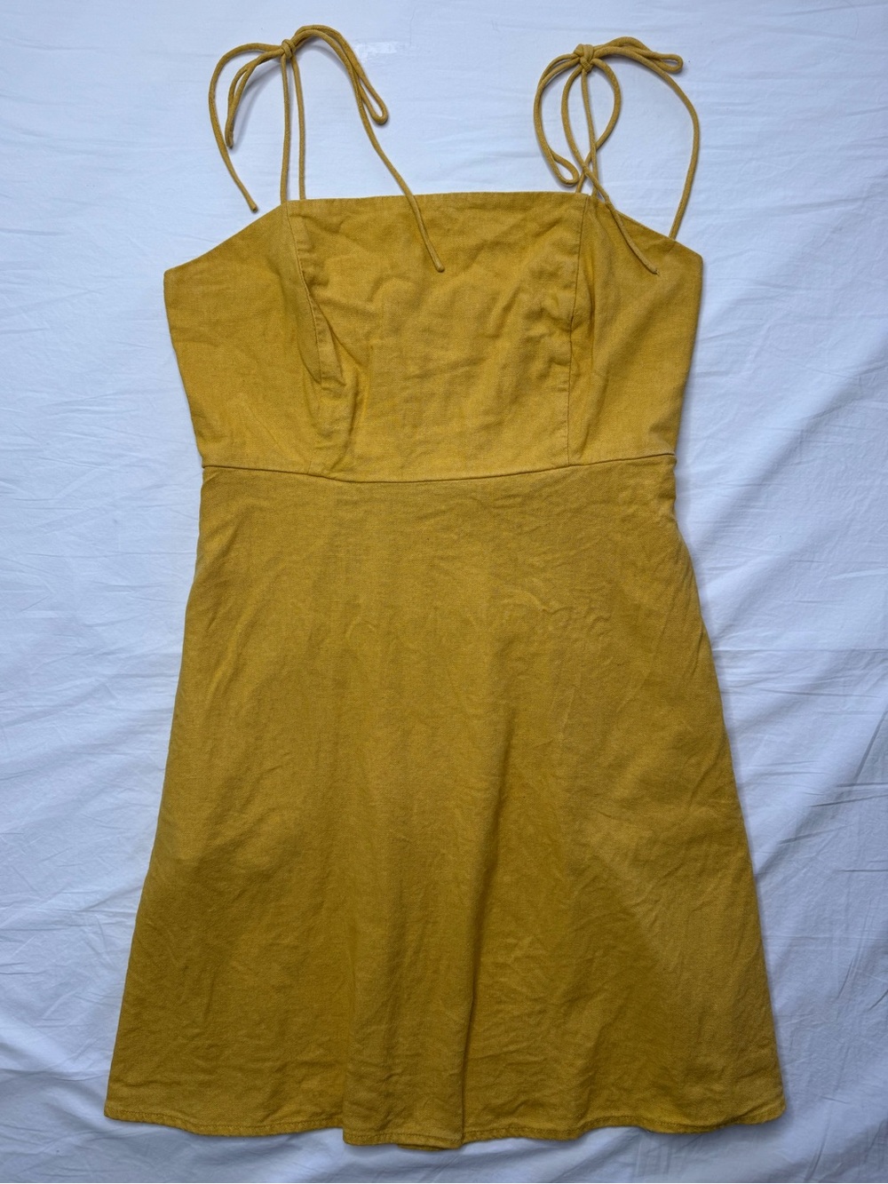 Old Navy Mustard Tie-Strap Mini Dress